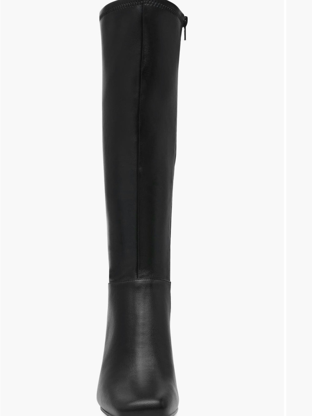 NWT Steve Madden Black Knee High Boots Square Toe Block Heel Chic Minimalist - Picture 3 of 8